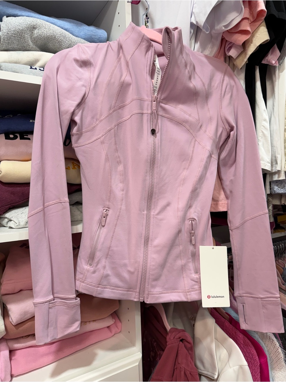 lululemon athletica Soft Pink Full-Zip Athletic Bomber Jacket